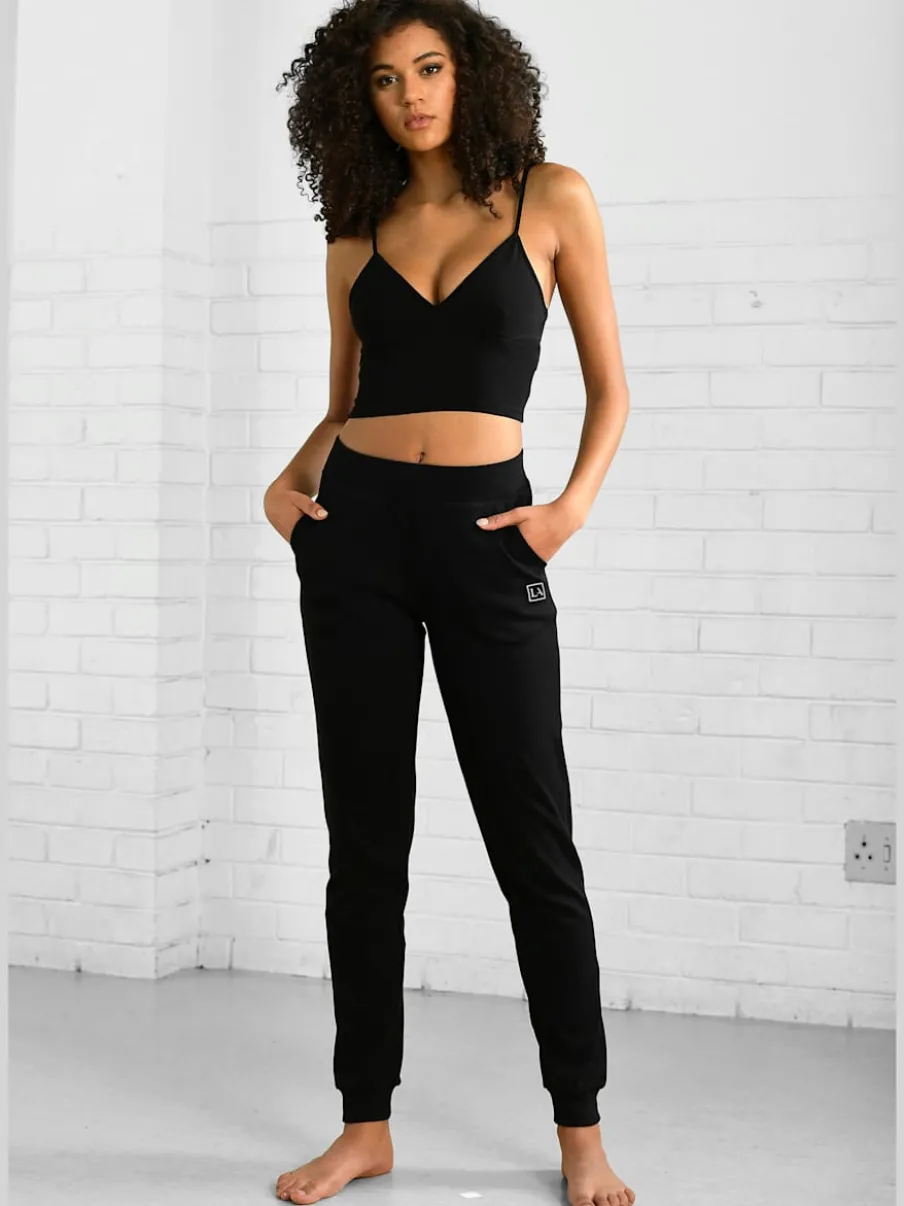 Pantalon de jogging en coton avec poches latérales et logo imprimé
