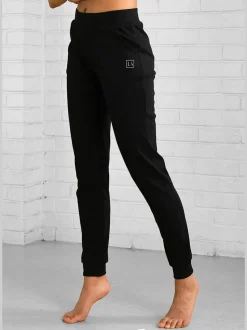 Pantalon de jogging en coton avec poches latérales et logo imprimé