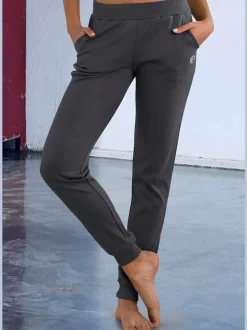 Pantalon de jogging en coton avec poches latérales et logo imprimé