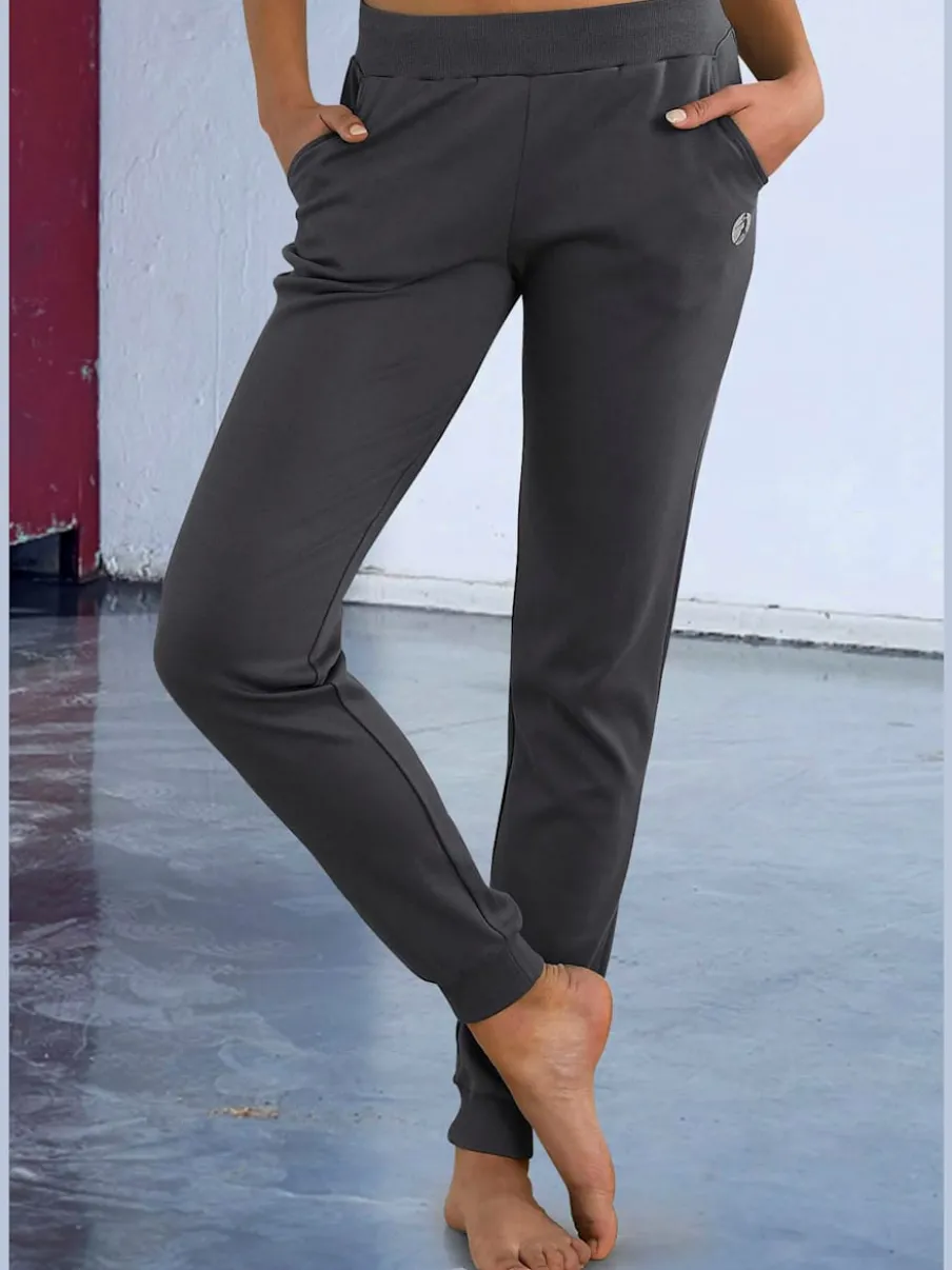 Pantalon de jogging en coton avec poches latérales et logo imprimé