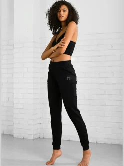 Pantalon de jogging en coton avec poches latérales et logo imprimé