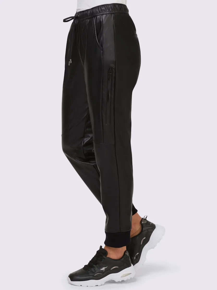 Pantalon de jogging en synthétique avec ceinture élastique et poches