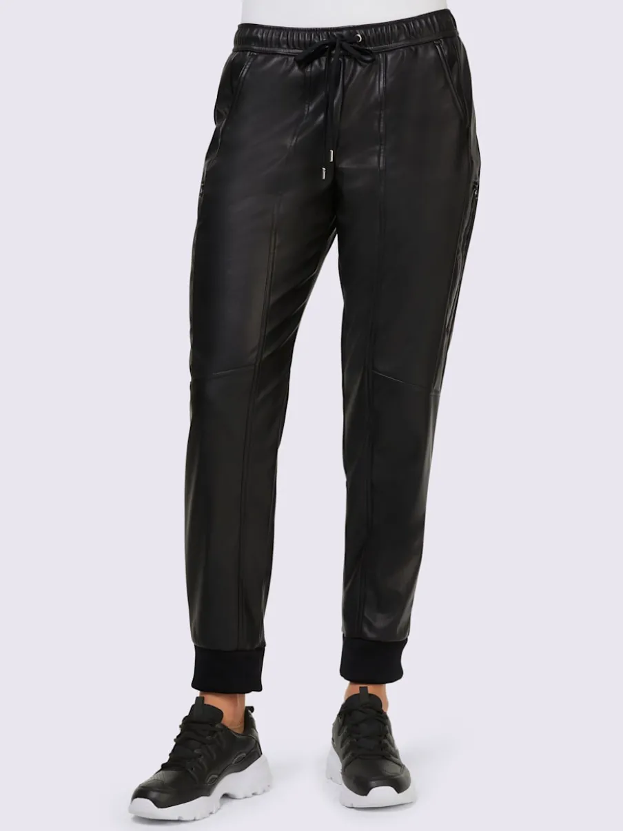 Pantalon de jogging en synthétique avec ceinture élastique et poches