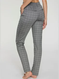 Pantalon de jogging à motifs avec jambes étroites et taille haute