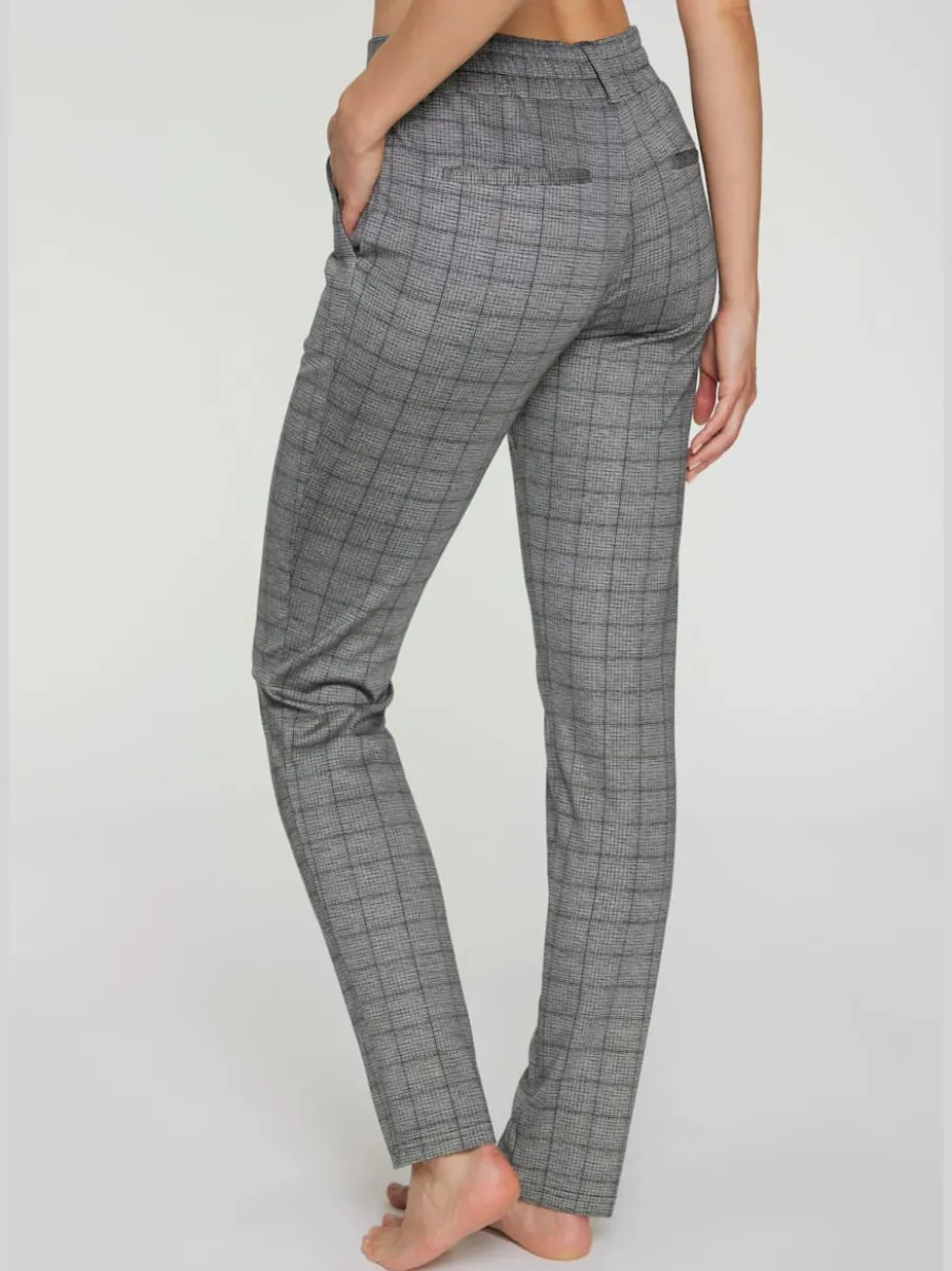 Pantalon de jogging à motifs avec jambes étroites et taille haute