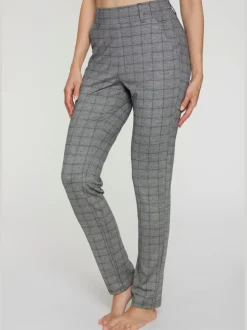 Pantalon de jogging à motifs avec jambes étroites et taille haute