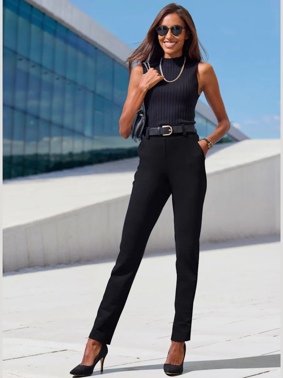 Pantalon de jogging à motifs avec jambes étroites et taille haute