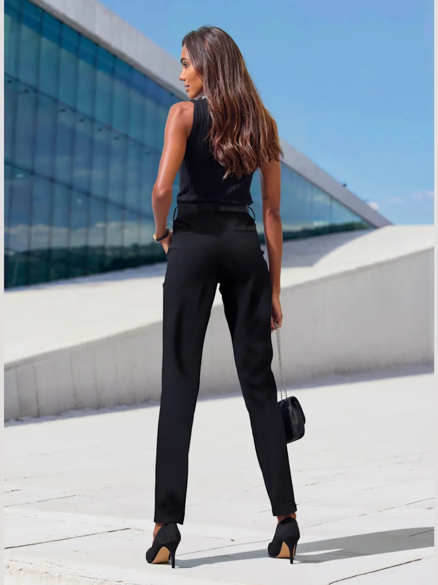 Pantalon de jogging à motifs avec jambes étroites et taille haute