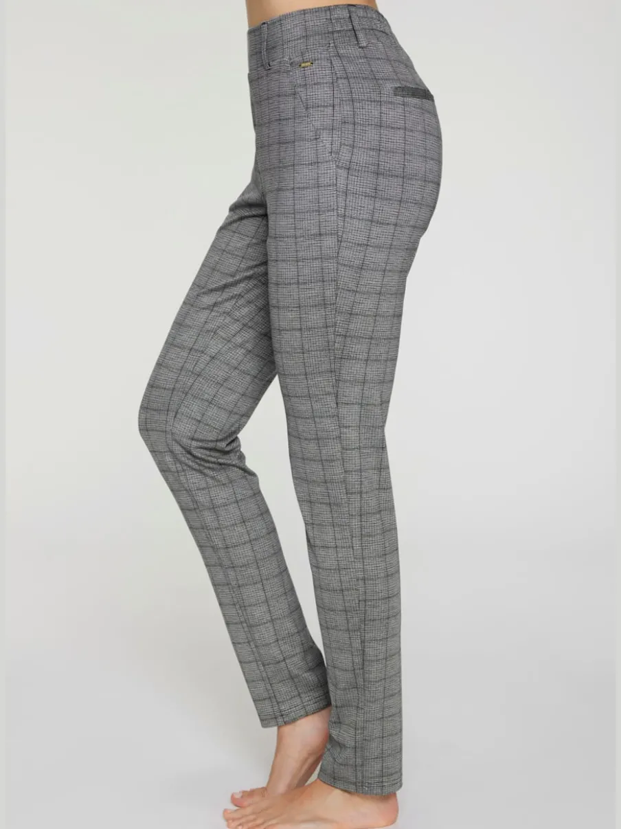 Pantalon de jogging à motifs avec jambes étroites et taille haute