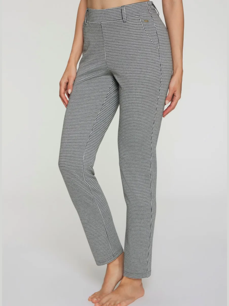 Pantalon de jogging à motifs avec jambes étroites et taille haute