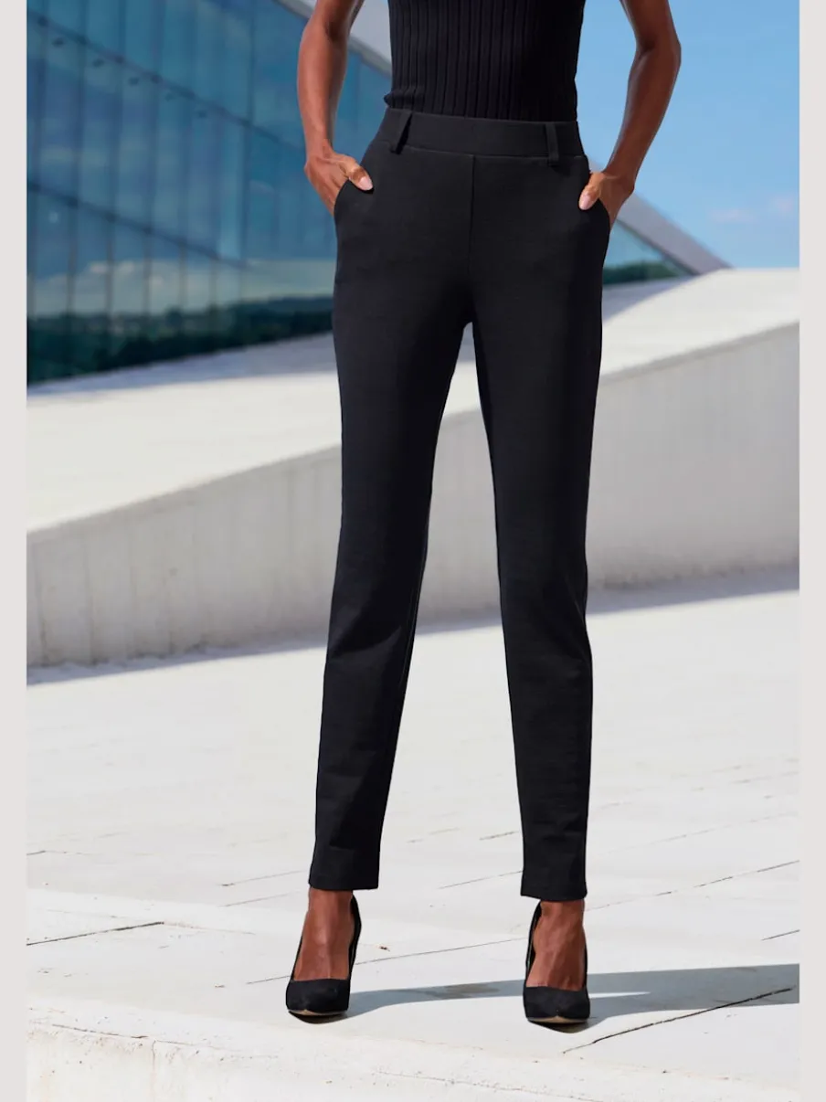 Pantalon de jogging à motifs avec jambes étroites et taille haute