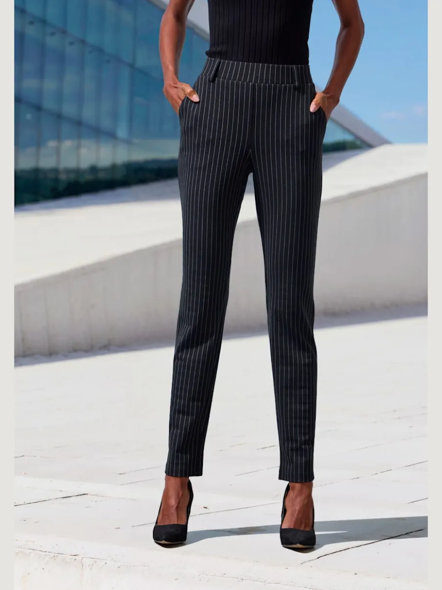 Pantalon de jogging à motifs avec jambes étroites et taille haute