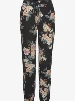 Pantalon de plage en jersey avec imprimé floral et poches latérales