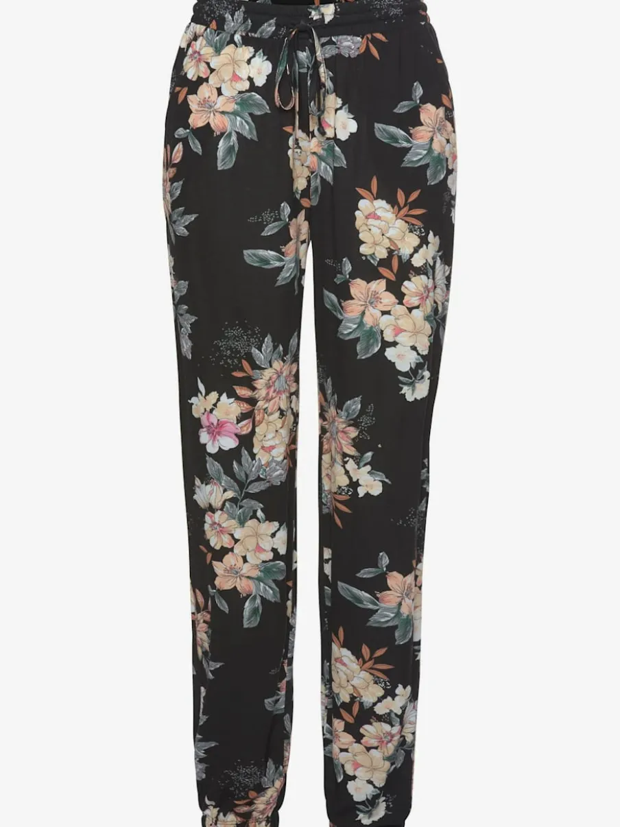 Pantalon de plage en jersey avec imprimé floral et poches latérales