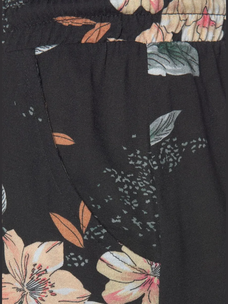 Pantalon de plage en jersey avec imprimé floral et poches latérales
