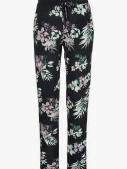 Pantalon de plage à imprimé tropical avec poches fendues