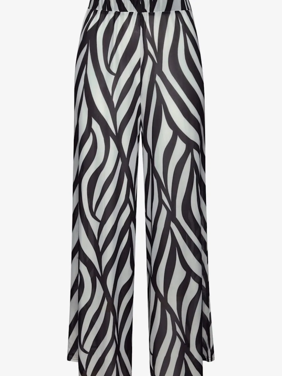 Pantalon de plage élastiqué à rayures et jambes larges