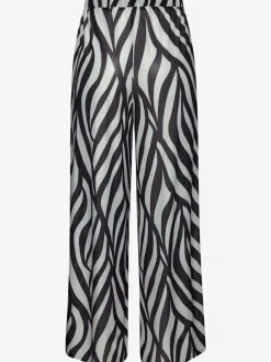 Pantalon de plage élastiqué à rayures et jambes larges