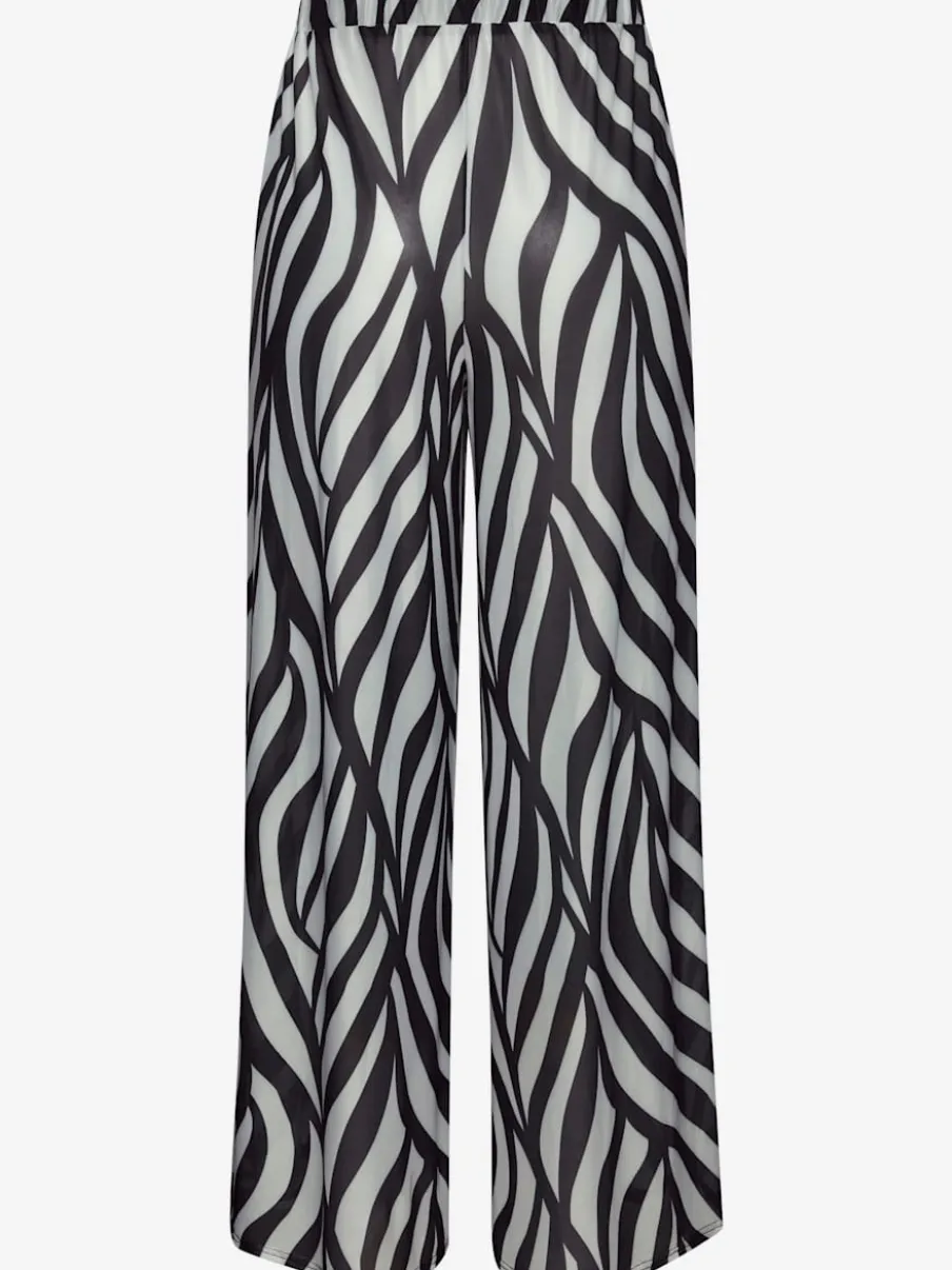 Pantalon de plage élastiqué à rayures et jambes larges