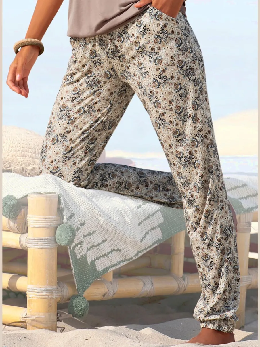Pantalon de plage léger avec poches et bas élastiqué