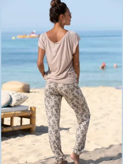Pantalon de plage léger avec poches et bas élastiqué