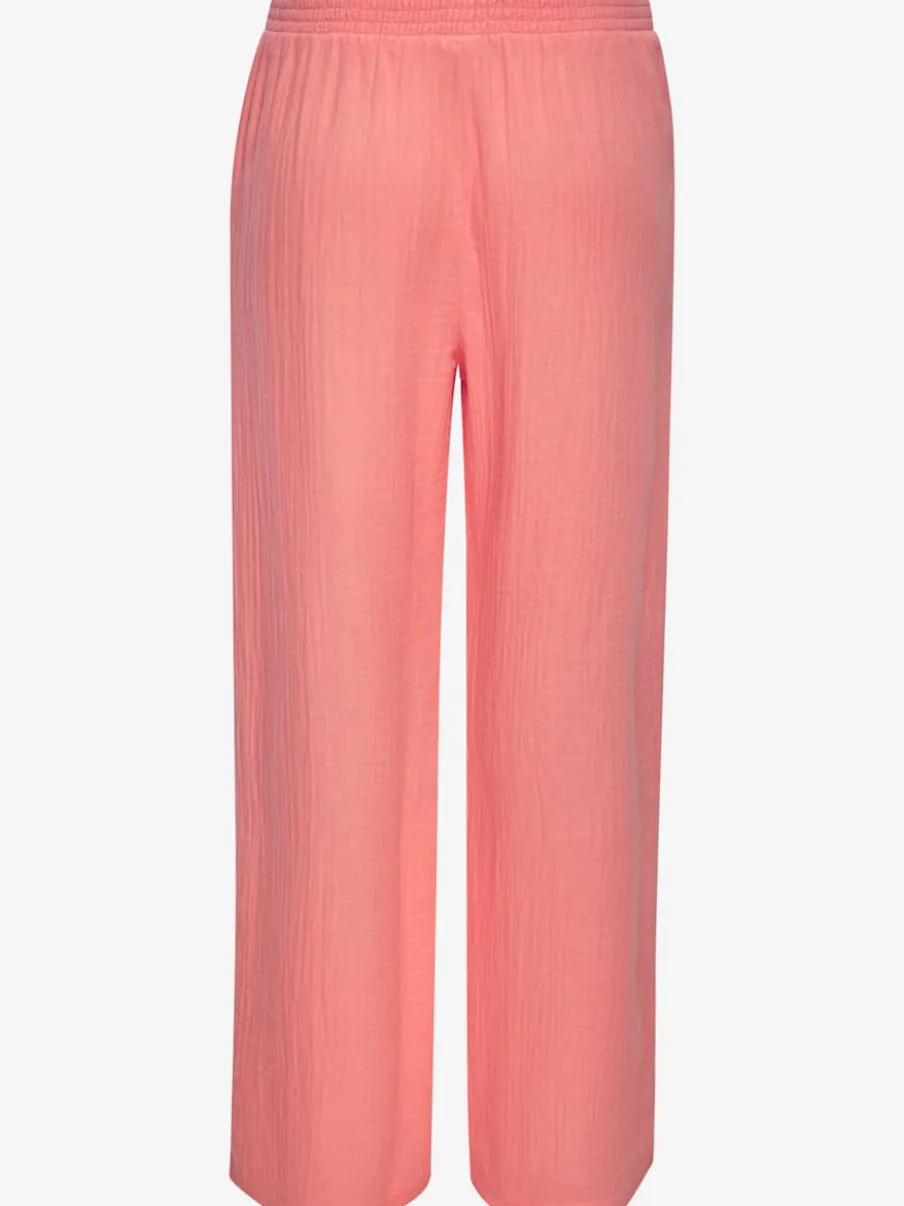 Pantalon de plage léger en pur coton à taille élastique