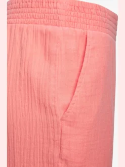 Pantalon de plage léger en pur coton à taille élastique