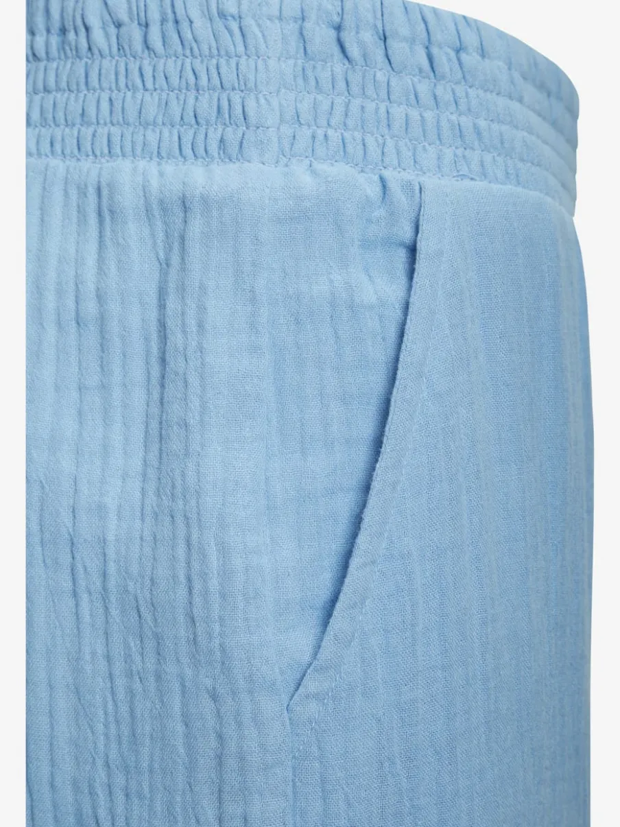 Pantalon de plage léger en pur coton à taille élastique