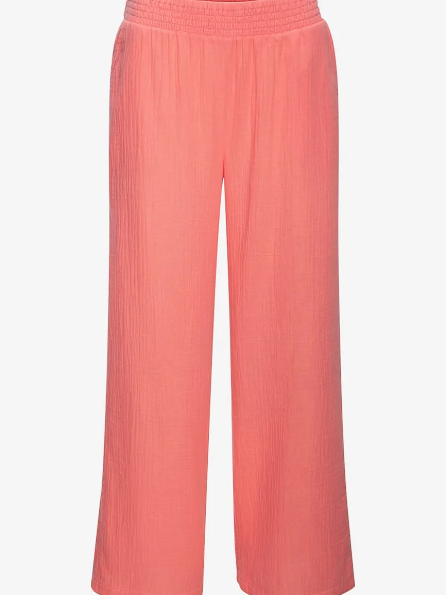 Pantalon de plage léger en pur coton à taille élastique