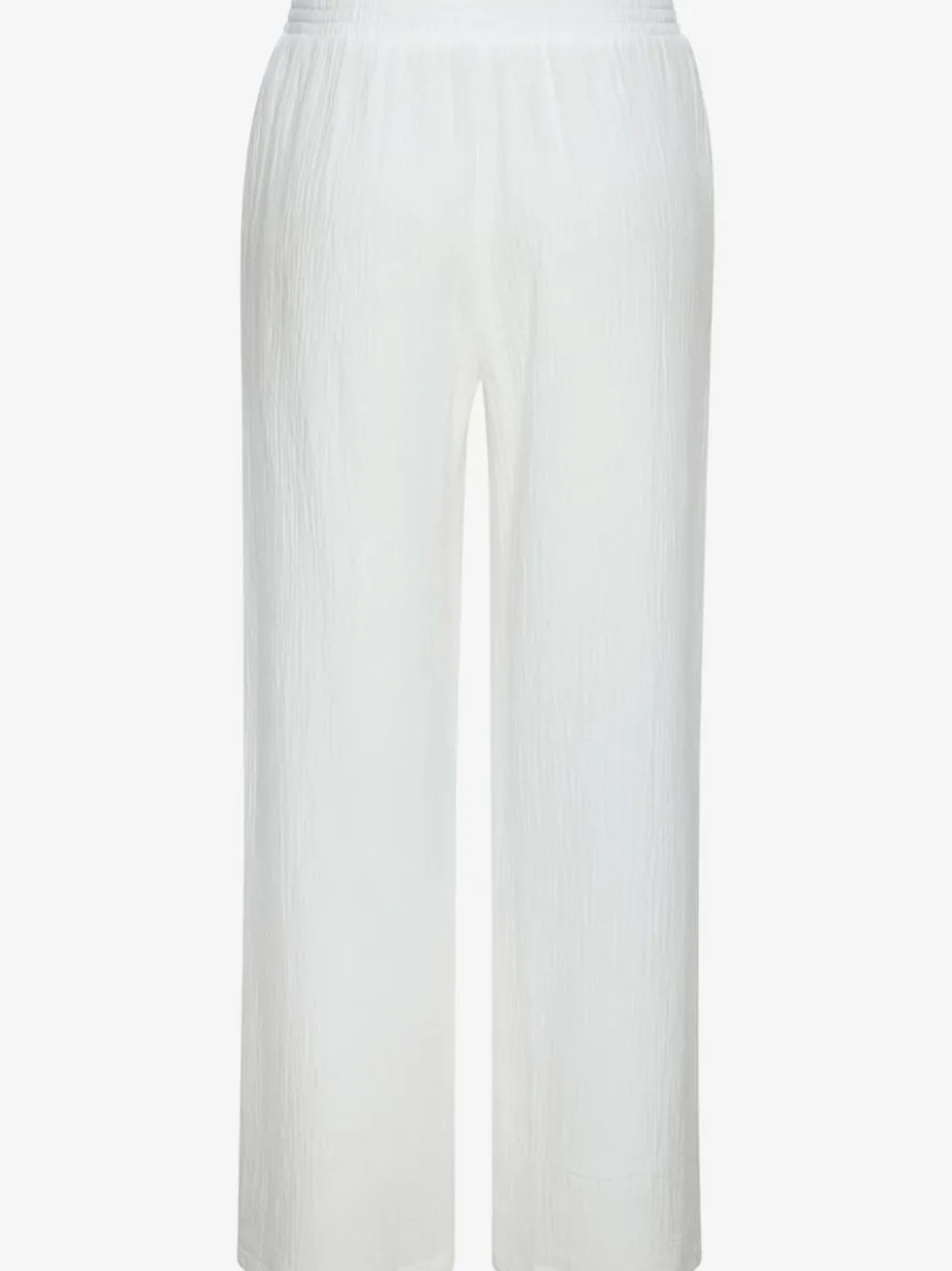 Pantalon de plage léger en pur coton à taille élastique