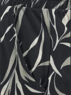 Pantalon de plage léger à imprimé feuillage avec ceinture élastique