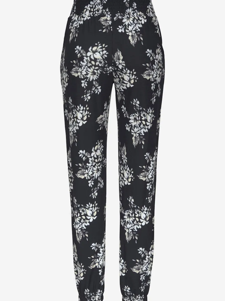 Pantalon de plage léger à motifs floraux avec ceinture élastique