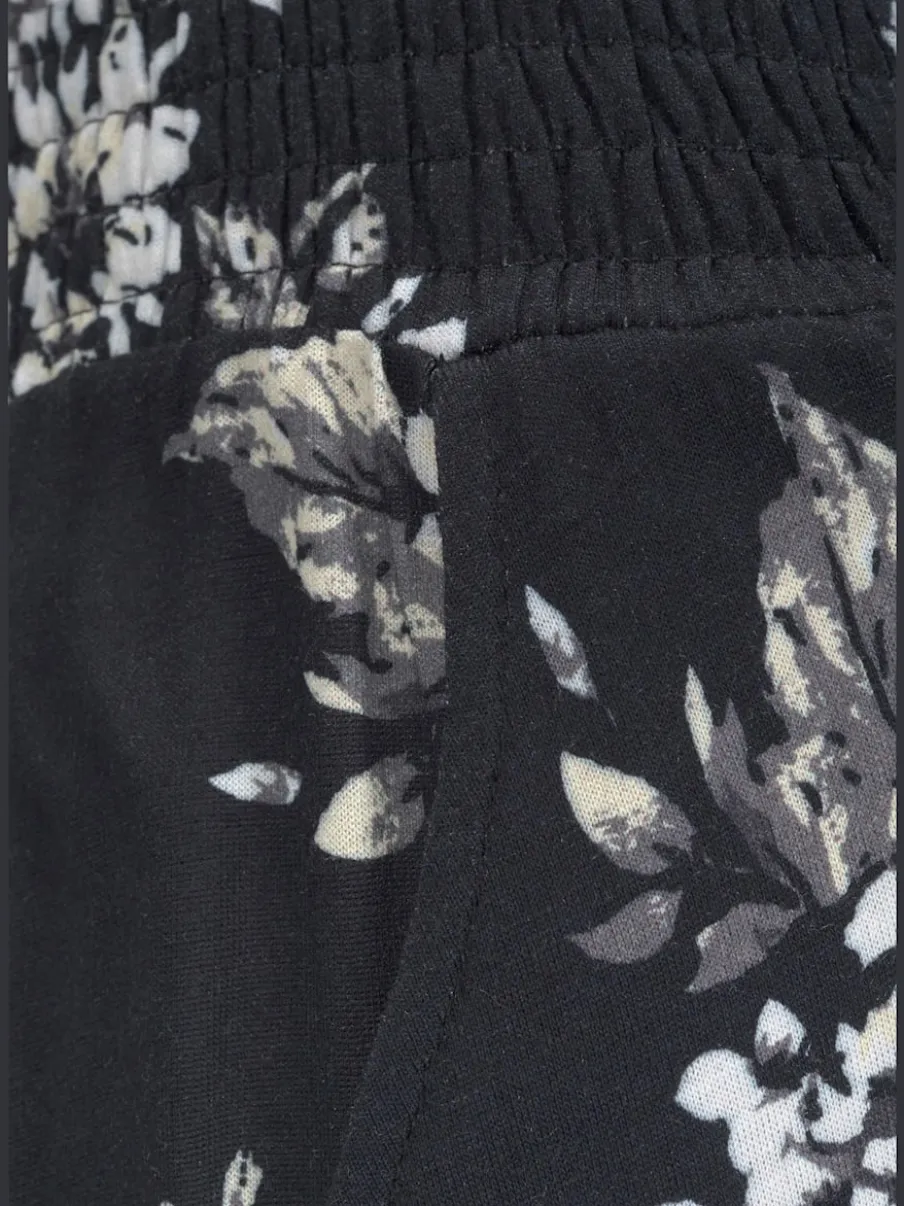 Pantalon de plage léger à motifs floraux avec ceinture élastique