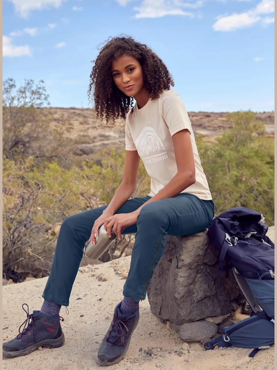 Pantalon de randonnée extensible à taille élastique et poches zippées