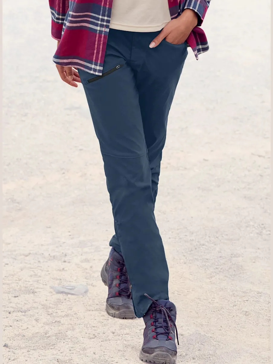 Pantalon de randonnée extensible à taille élastique et poches zippées
