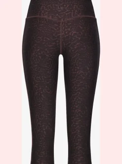 Pantalon de sport corsaire avec imprimé léopard et passepoils contrastés
