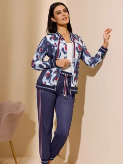 Pantalon de sport en matière sweat avec rayures brillantes