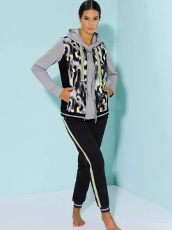 Pantalon de sport en matière sweat avec rayures brillantes