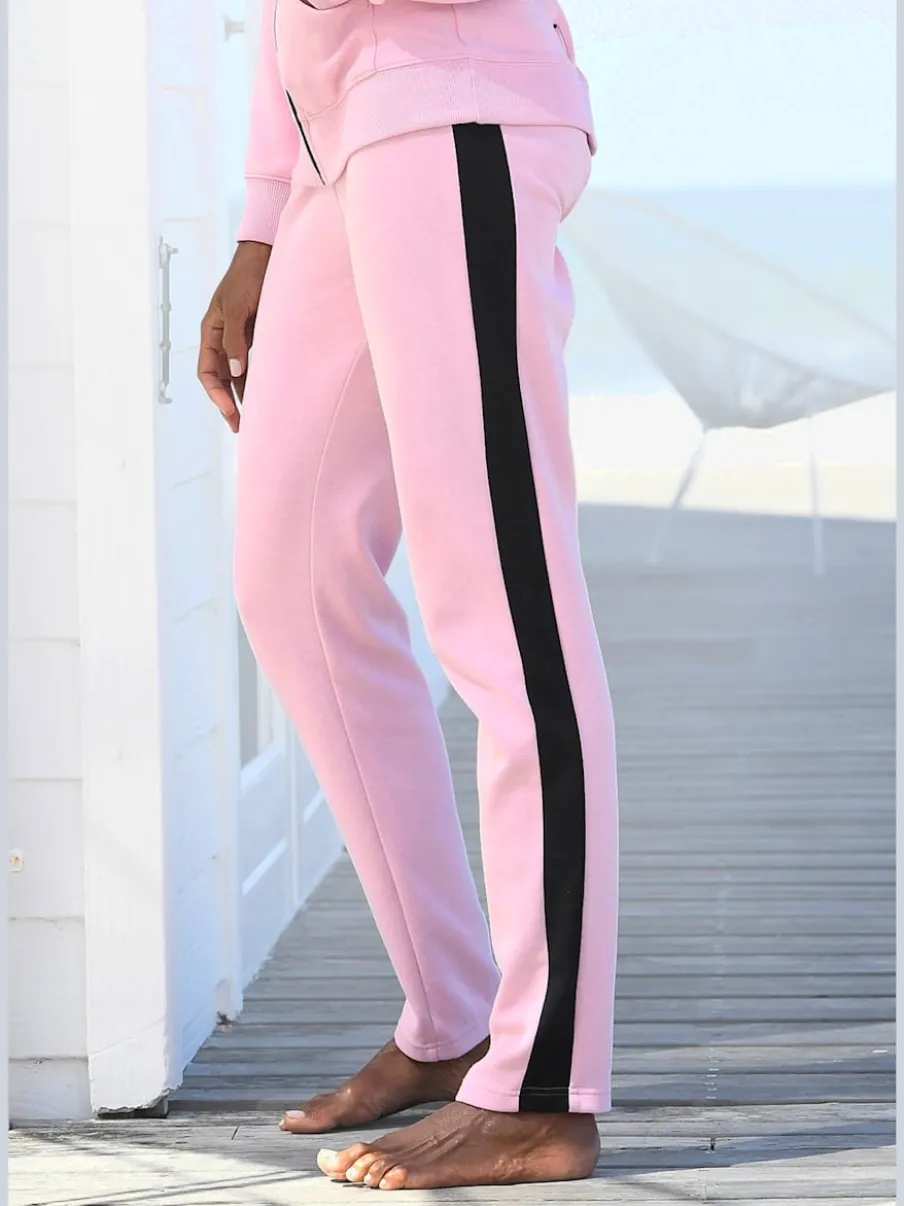 Pantalon d'intérieur avec rayures et bords-côtes à lien ajustable