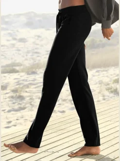 Pantalon d'intérieur avec rayures et bords-côtes à lien ajustable