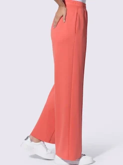 Pantalon droit en sweat avec ceinture élastique et poches