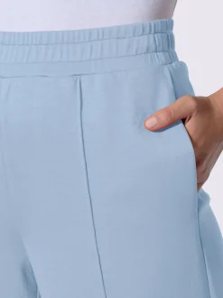 Pantalon droit en sweat avec ceinture élastique et poches