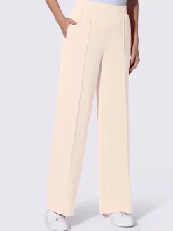 Pantalon droit en sweat avec ceinture élastique et poches