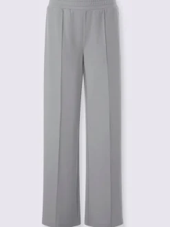 Pantalon droit en sweat avec ceinture élastique et poches