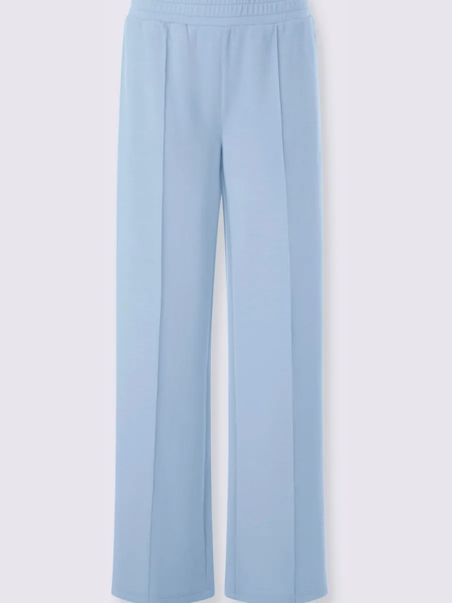 Pantalon droit en sweat avec ceinture élastique et poches