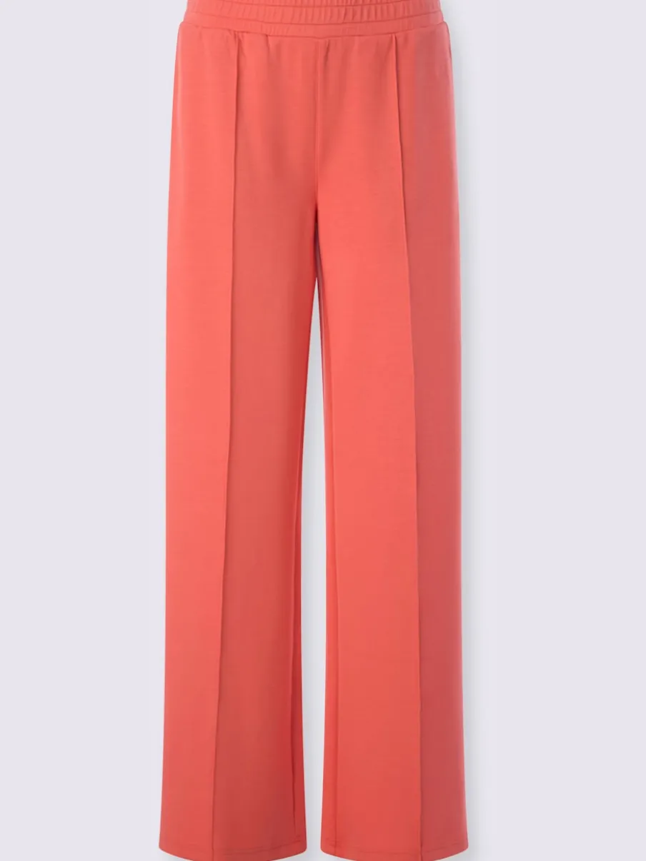 Pantalon droit en sweat avec ceinture élastique et poches