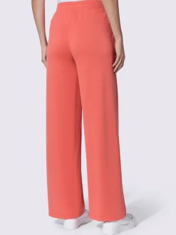 Pantalon droit en sweat avec ceinture élastique et poches