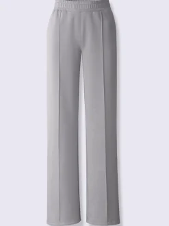 Pantalon droit en sweat avec ceinture élastique et poches