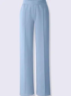 Pantalon droit en sweat avec ceinture élastique et poches