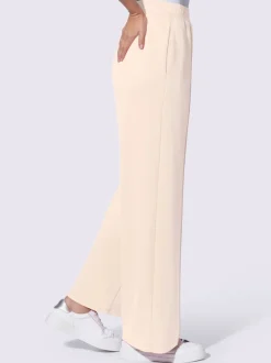 Pantalon droit en sweat avec ceinture élastique et poches